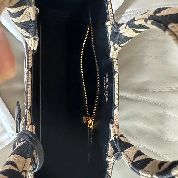 Authentic Prada Black and Cream Geometric Tote - Picture 2 of 2